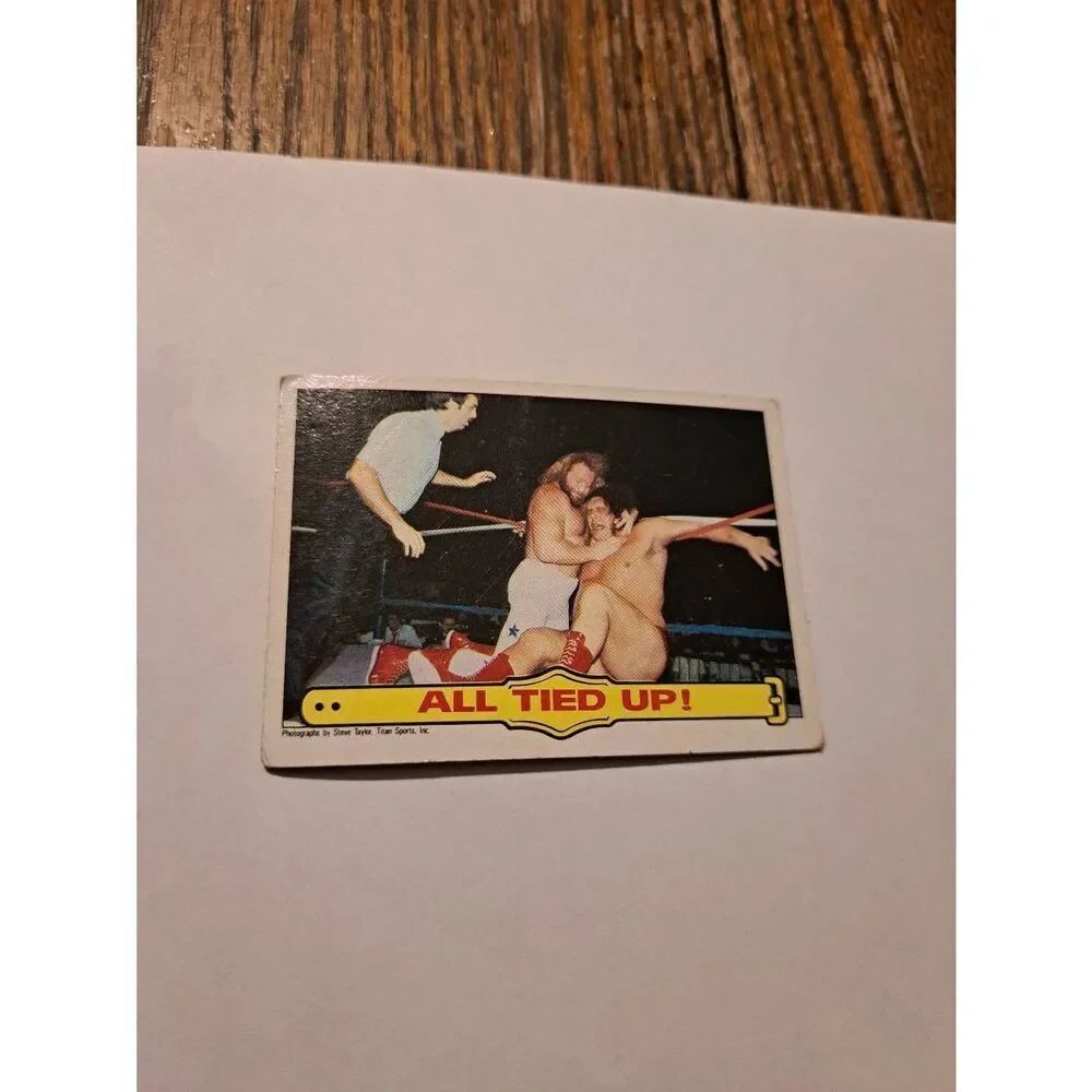 Vintage 1985 WWF All Tied Up WWF Card #27 Andre the Giant Big John Studd Topps